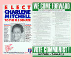 COMMUNIST CANDIDATE CHARLENE MITCHELL PRESIDENT/SENATE POSTERS.