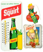 “SQUIRT” SODA LIGHT PULL PAIR AND THERMOMETER.
