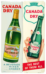 “CANADA DRY GINGER ALE” 1930s-1950s EMBOSSED TIN DOOR PUSH PAIR..