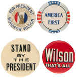 WILSON FOUR BUTTONS INCLUDING RARE STATUE OF LIBERTY.