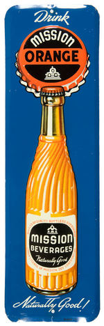 “DRINK MISSION ORANGE” EMBOSSED TIN DOOR PUSH.