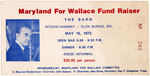 TICKET STUB FOR GEORGE WALLACE FUND RAISER ON THE EVENING OF THE DAY HE WAS SHOT.