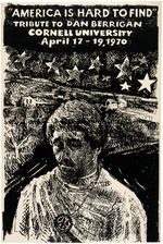 DAN BERRIGAN WHILE A FUGITIVE 1970 TRIBUTE POSTER FROM CORNELL UNIVERSITY.