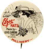 ELEGANT LADY CIRCA 1920 PROMOTES "ELZEE HATS" A PLAY ON OWNER'S NAME I.E. "LZ".