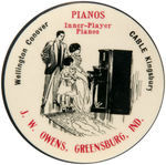 RECORDS, RECORD PLAYERS AND PIANOS GROUP OF FOUR ADVERTISING POCKET MIRRORS.