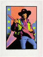 JIMI HENDRIX PRINTING MECHANICALS & MARK ARMINSKI SIGNED LITHOGRAPH.