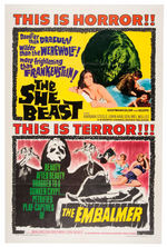 "THE SHE BEAST/THE HAUNTING" ORIGINAL RELEASE MOVIE POSTER PAIR.