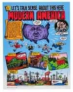 ROBERT CRUMB "LET'S TALK SENSE ABOUT THIS HERE MODERN AMERICA" SIGNED LIMITED EDITION POSTER PRINT.