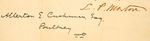 VP CANDIDATE LEVI P. MORTON SIGNED LETTER WRITTEN DURING 1888 CAMPAIGN.