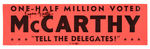 1968 EUGENE McCARTHY SIGNED BUMPER STICKER.