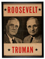 “ROOSEVELT-TRUMAN” 1944 SMALL JUGATE POSTER FRAMED.