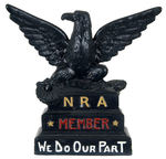 “NRA/MEMBER/WE DO OUR PART” CAST METAL FIGURE.