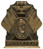 “ROOSEVELT” 18 POUND BRASS DOORSTOP.