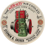 "NEW-WAY AIR COOLED" COLORFUL AND EARLY GASOLINE ENGINE MIRROR.