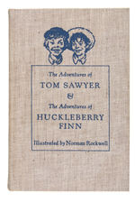 NORMAN ROCKWELL "TOM SAWYER & HUCKLEBERRY FINN" SLIPCASED BOOK INSCRIBED TO WALT DISNEY.