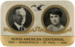 COOLIDGE AND WIFE PLUS KING OF NORWAY PAIR OF 1925 CENTENNIAL MIRRORS.