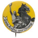 "GENE AUTRY AND CHAMP" SCARCE PORTRAIT BUTTON CIRCA 1950.