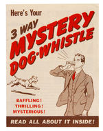 ORPHAN ANNIE MYSTERY DOG-WHISTLE AND MIRACLE COMPASS SUN-WATCH PREMIUMS WITH INSTRUCTIONS.