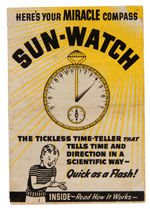 ORPHAN ANNIE MYSTERY DOG-WHISTLE AND MIRACLE COMPASS SUN-WATCH PREMIUMS WITH INSTRUCTIONS.