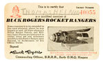 "BUCK ROGERS ROCKET RANGERS" MEMBERSHIP CARD.