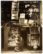 BROOKLYN CIGAR STORE WITH OWNER REAL PHOTO POSTCARD PAIR.