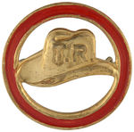 “T.R.” 1912 ROOSEVELT HAT IN RING BRASS PIN.