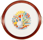 1939-40 NYWF GLAZED CHINA CAKE PLATES & SERVER.