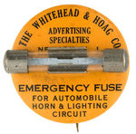 WHITEHEAD & HOAG "EMERGENCY" FUSE HOLDER BUTTON.