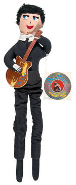 "THE BEATLES OFFICIAL MASCOT DOLL" COMPLETE WITH TAG AND GUITAR.