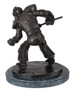 THE MIGHTY DUCKS MASCOT WILD WING "DEFENDING THE POND" LIMITED EDITION BRONZE SCULPTURE.