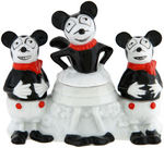 MICKEY & MINNIE MOUSE CHINA CONDIMENT SET.