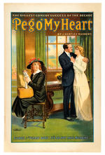 "PEG O' MY HEART" LINEN-MOUNTED THEATER POSTER & PROGRAM.