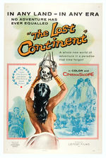 "THE LOST CONTINENT" LINEN-MOUNTED MOVIE POSTER.