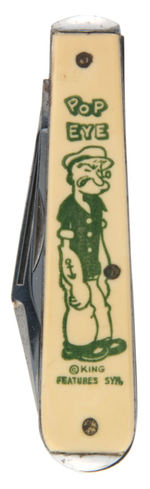 "POPEYE" SCARCE AND ESSENTIALLY MINT 1930s TWO BLADE KNIFE.