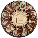 FAMOUS COMPOSERS PORTRAIT MIRROR WITH ADVERTISING FOR RECORDS & ROLL MUSIC CIRCA 1915.