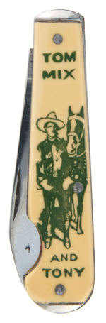 "TOM MIX AND TONY" ESSENTIALLY MINT 1930s KNIFE BY IMPERIAL.