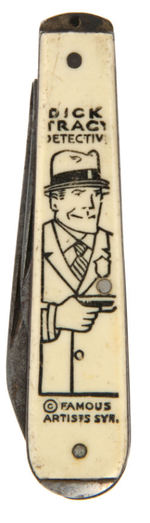 "DICK TRACY DETECTIVE" 1930s TWO-BLADE KNIFE BY IMPERIAL.