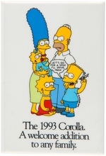 THE SIMPSONS ENDORSE THE 1993 TOYOTA COROLLA BUTTON.