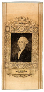 GEORGE WASHINGTON EARLY PATRIOTIC RIBBON CIRCA 1842.