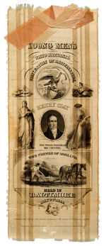 OUTSTANDING EXCEPTIONALLY LARGE 1844 HENRY CLAY SILK RIBBON.