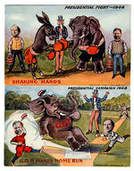 BRYAN AND TAFT 1908 POST CARD PAIR WITH BASEBALL/BOXING THEMES.