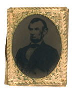 LINCOLN 1864 TINTYPE SHOWING MUCH MORE OF LINCOLN'S UPPER BODY THAN IS TYPICAL.