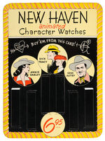 “NEW HAVEN ANIMATED CHARACTER WATCHES” DISPLAY WITH DICK TRACY & GENE AUTRY.