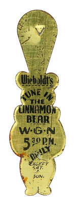 "THE CINNAMON BEAR" RARE CHICAGO RADIO SHOW FIGURAL TAB.