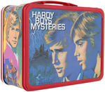 "HARDY BOY MYSTERIES" & "MR. MERLIN" UNUSED METAL LUNCHBOX PAIR WITH THERMOSES.