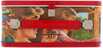 "HARDY BOY MYSTERIES" & "MR. MERLIN" UNUSED METAL LUNCHBOX PAIR WITH THERMOSES.