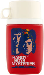 "HARDY BOY MYSTERIES" & "MR. MERLIN" UNUSED METAL LUNCHBOX PAIR WITH THERMOSES.