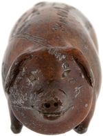 ANNA POTTERY STONEWARE PIG WITH DETAILED RAILROAD MAP AND EXCEPTIONAL GLAZE.