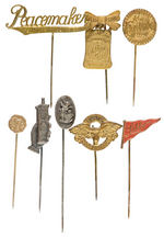 EARLY 1900s GROUP OF EIGHT FOOD PRODUCT STICKPINS.