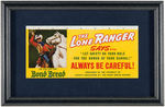 "THE LONE RANGER" FRAMED RARE 1939 BOND BREAD SIGN & MATCHING BLOTTER.